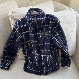 Columbia Kids' Patterned Fleece Jacket - Navy and Purple